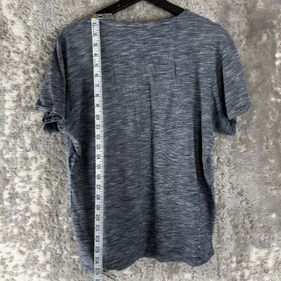Thread & Cloth Size L Casual V Neck Top Heather Gray Short Sleeve Pullover - Picture 2 of 5